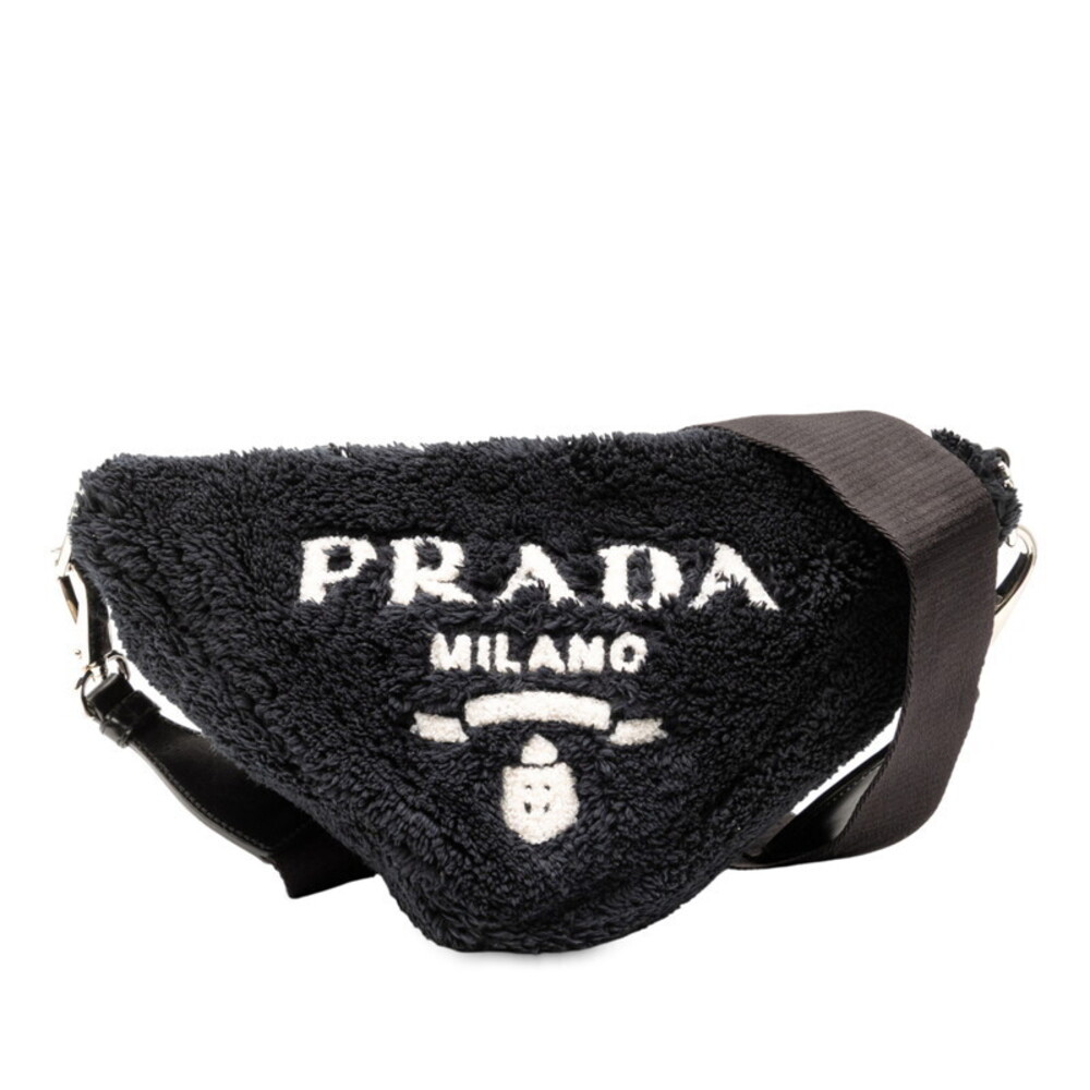 Prada Terry Triangle Shoulder Bag Black